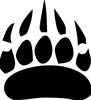 Bear paw print stencil