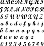 Script Alphabet stencils