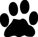 Dog paw print stencil