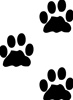 Dog paw print logo stencil